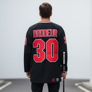 RARE Starter 90s Vintage Martin Broduer New Jersey Devils NHL Hockey Jersey M